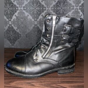 Black Leather Men's Boots